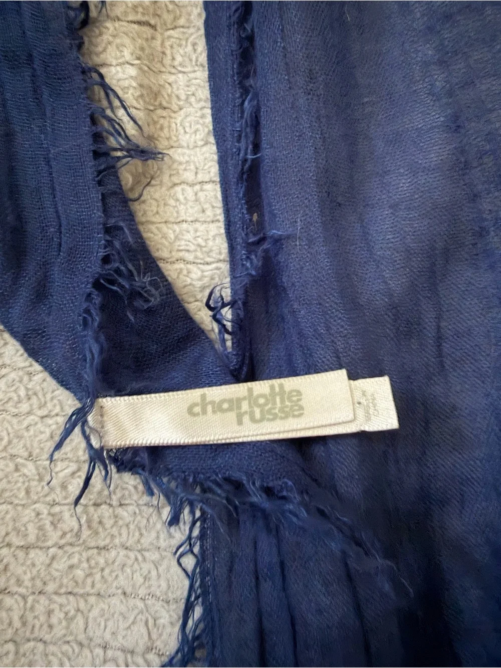 Charlotte Russe Navy Blue Lightweight Sheer Wrap Scarf